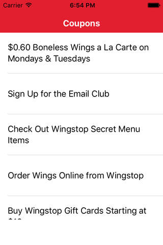Coupons for Wingstop Restaurants App screenshot 2
