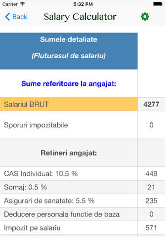 Calculator Salariu Romania 2016-2017 (Premium) - Calculeaza salariul net sau salariul brut, taxe angajat si angajator screenshot 3