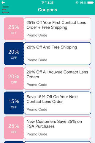 Coupons for Vision Direct screenshot 2
