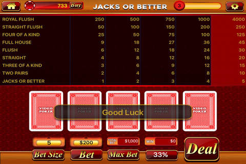Luxury Casino - Roulette, VideoPoker, Blackjack and Slots Machine screenshot 3