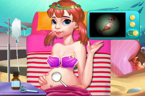 Mermaid Girl's Cute Baby-Surgery Sim Salon screenshot 2