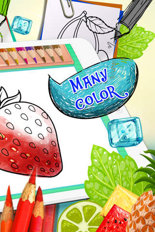 Coloring Book : Painting Picture Fruits and Berries Cartoon  Free Edition screenshot 2