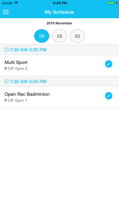 UW Gym Schedule screenshot 4