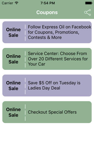 Coupons for Express Oil Change & Service Center App screenshot 2
