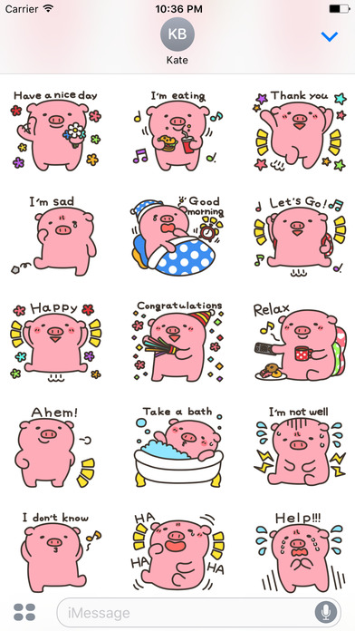 Aki The Pig Stickers for iMessage screenshot 2