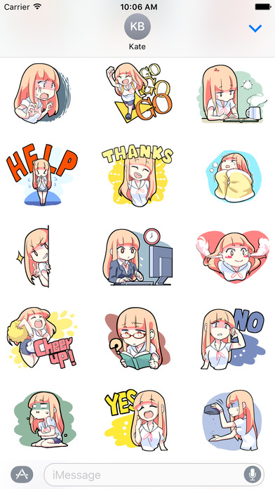 Lina is in love Sticker Pack for iMessage screenshot 2