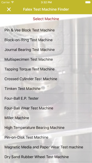 Falex Test Machine Finder screenshot 2