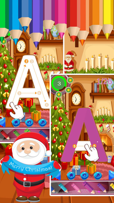 ABC Alphabet Tracing Easy Draw Color Christmas Day screenshot 2