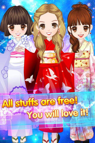 Beauty Kimono Girl - Sweet Cute Princess Dress Up Salon screenshot 2