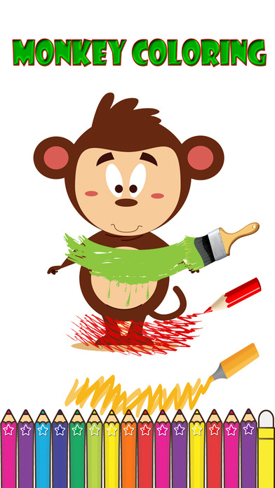 Monkey Coloring For Kids learning Fourth Edition screenshot 2