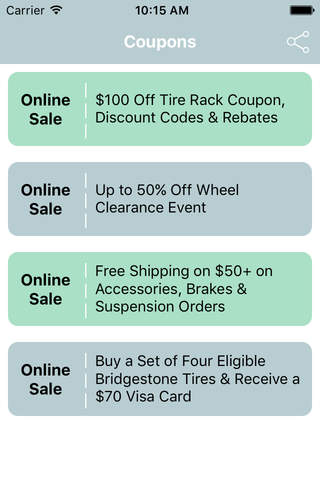 Coupons for Tire Rack App screenshot 2