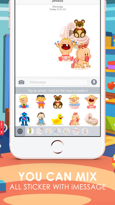 Baby Kids Emoji Stickers Keyboard Themes ChatStick screenshot 3