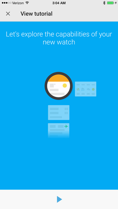 Screenshots of Android Wear for iPhone