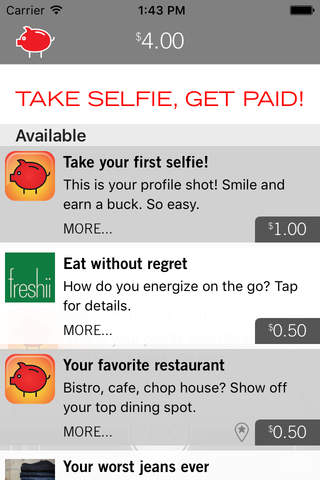 Pay Your Selfie: take selfie, get paid! screenshot 2