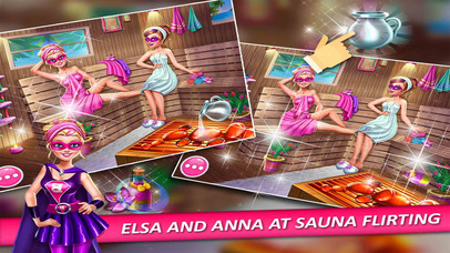 Elsa And Anna At Sauna Flirting screenshot 2