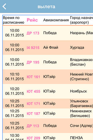 Vnukovo Airport Flight Status screenshot 2