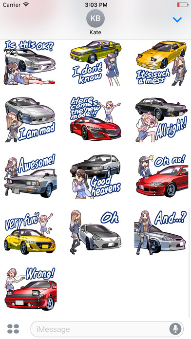 Cars and Girls Stickers for iMessage Vol 4 screenshot 3