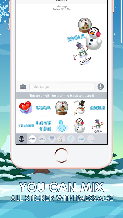 Frozen & Winter Stickers Keyboard Themes ChatStick screenshot 3