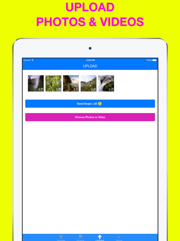Screenshots of Stories Upload Anonymous and Score for Snapchat for iPad