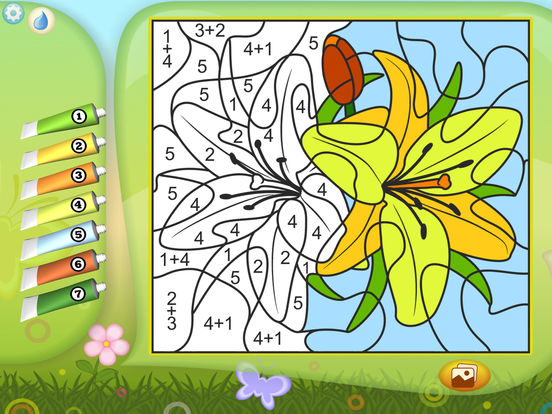 Раскрась по номерам - Цветы - Бесплатно для iPad