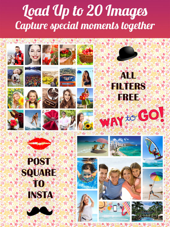 Photo Scrapbook Collage, Frame, Caption, Edit and Share on Instagram