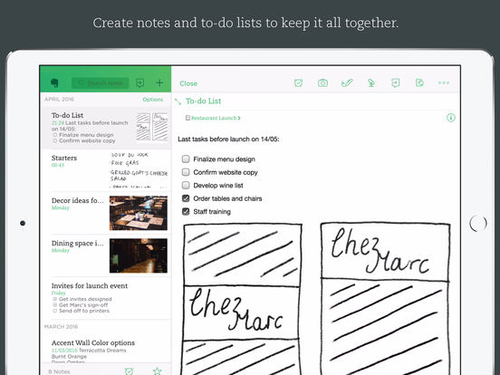 Screenshots of Evernote - capture notes and sync across all devices. Stay organized. for iPad