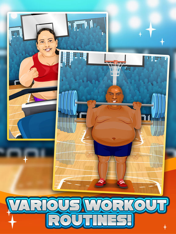 Screenshots of Basketball Fat to Fit Gym - real sports stars jump-ing & run shoot toss game for kids! for iPad