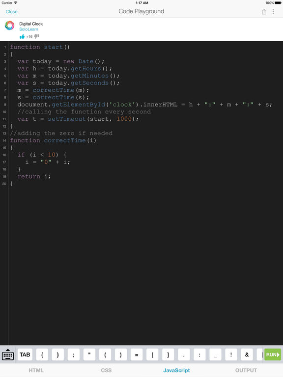 Screenshots of Learn JavaScript for iPad