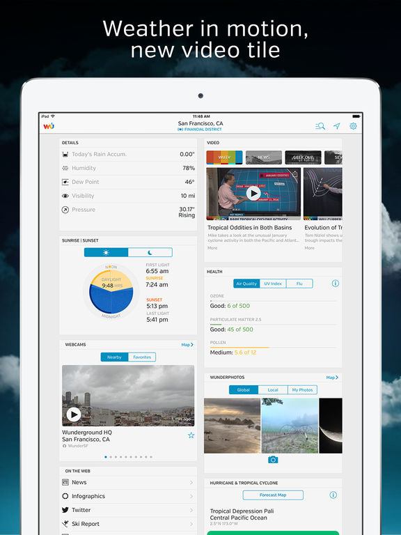Screenshots of Weather Underground: Forecasts for iPad