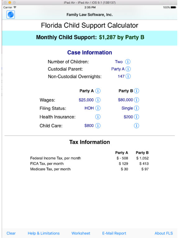 Florida Child Support Calculator AppRecs