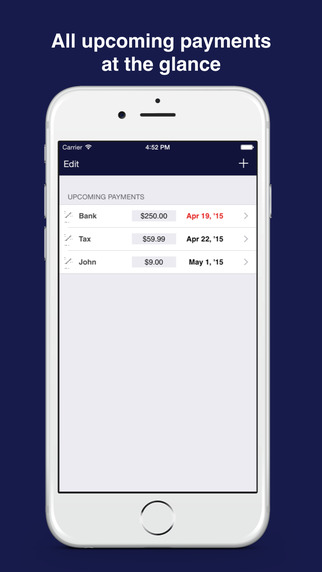 PayReminder for iPhone