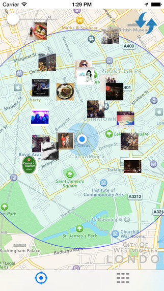 Around Me - Show in real time the most recent Instagram pictures and video posted around your locati