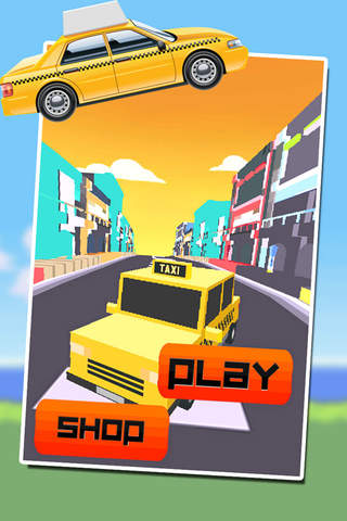 21 Blocky town Drive cars Dash Free 3D screenshot 3