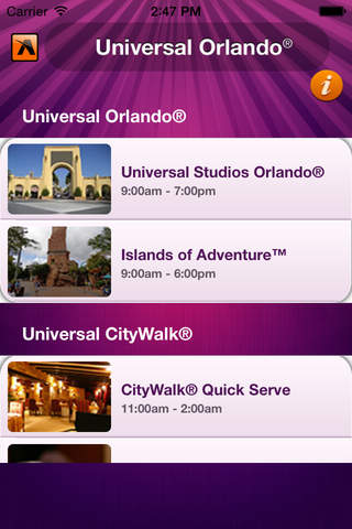 Wait Times for Universal Studios screenshot 2
