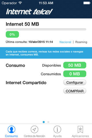 Consumo de Internet screenshot 2