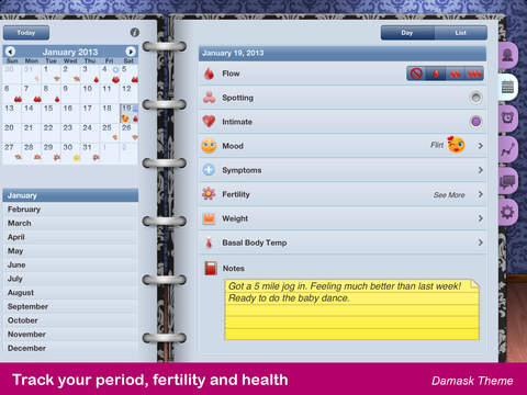 【免費健康App】Pink Pad Period & Fertility Tracker for iPad-APP點子