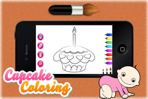 Cupcake Coloring - Learn Free Amazing HD Paint & Educational Activities for Toddlers, Pre School, Kindergarten & K-12 Kids screenshot 3