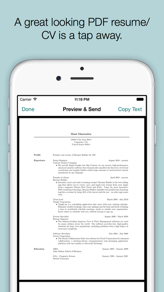 CV Builder Pro - design share professional PDF CV documents templates