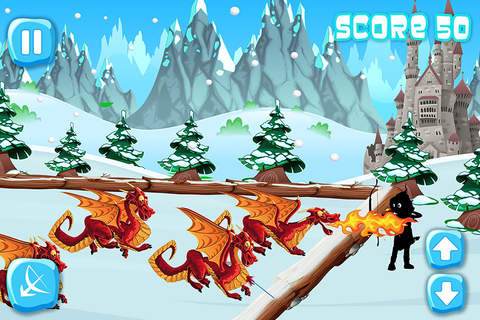 A Dragon in Fire Arrow Battle - Pocket Dinosaur to Christmas Escape FREE screenshot 2