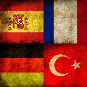 Spanish German English Turkish Language Set LOGO-APP點子