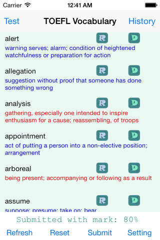 TOEFL Vocabulary Test screenshot 3