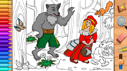 【免費書籍App】Little Red Riding Hood. Coloring book for children-APP點子