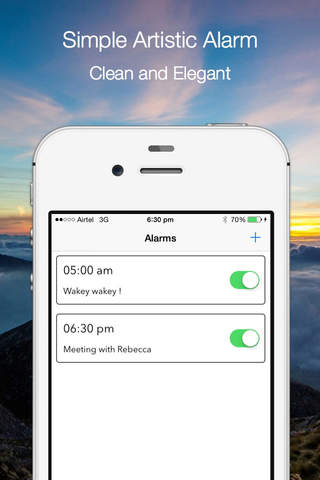 Simple Artistic Alarm Clock App screenshot 2