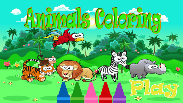 Coloring Book Zoo Animals Game FREE For Toddlers