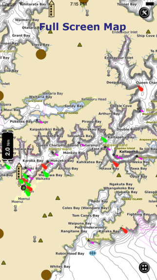 New Zealand offline nautical charts for boating cruising and fishing