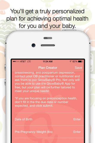 Grow Baby Health - Pregnancy Nutrition Tracker and Personal Food Log screenshot 3