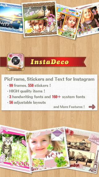 InstaDeco - Collage PicFrame Sticker and Text for Instagram