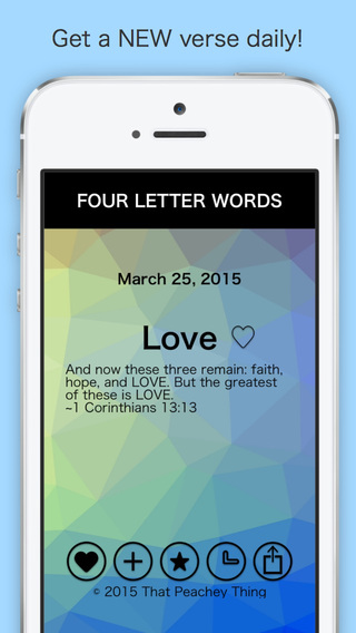 Four Letter Word Of The Day: Daily Bible Verses