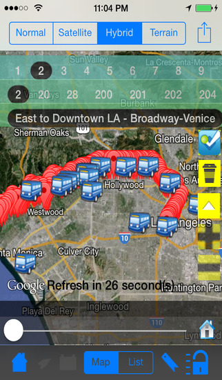 Los Angeles Metro Instant Bus Finder + Street View + Nearest Coffee Shop + Share Bus Map