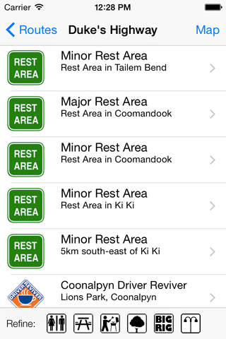 RAA Rest Stop Locator screenshot 2